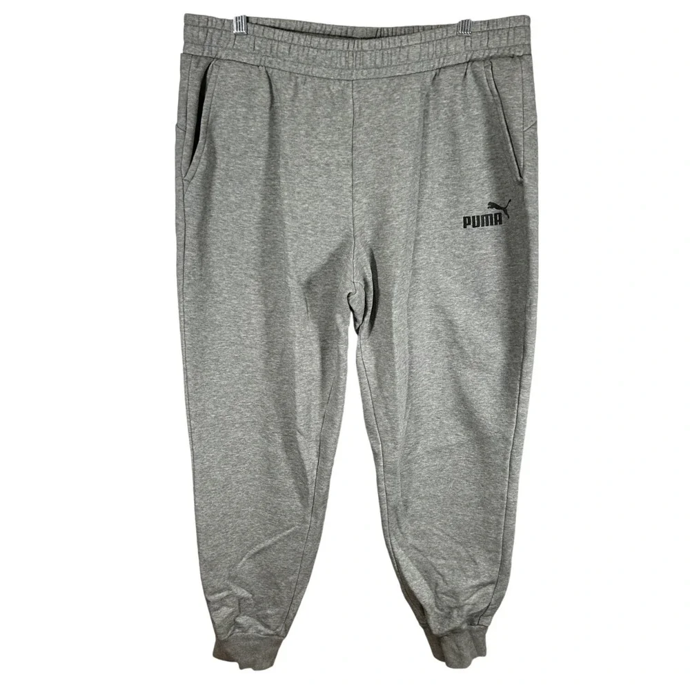 Puma Mens Essentials Heather Grey Fleece Jogger Sweatpants XL 851753-03